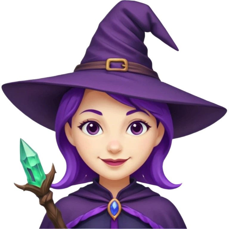 witch in purple hat cute emoji