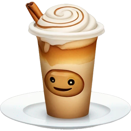 Cinnamon and cappuccino bun in a disposable glass emoji