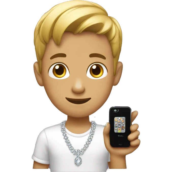 "boy with phone and jewelry" emoji