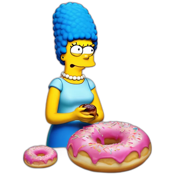 Marge des simpsons qui mange un donut emoji