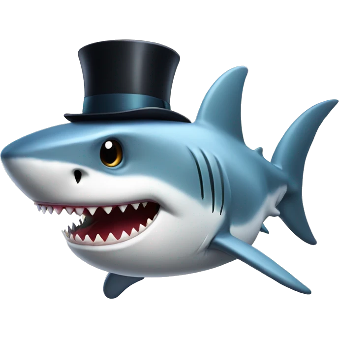 Shark with a top hat emoji