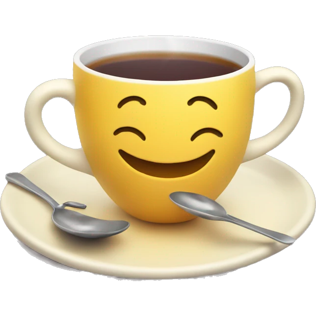Smiley face sipping a cup of tea emoji