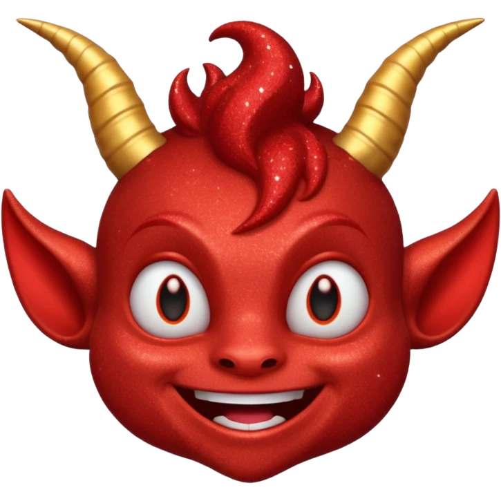 red glitter imp happy emoji