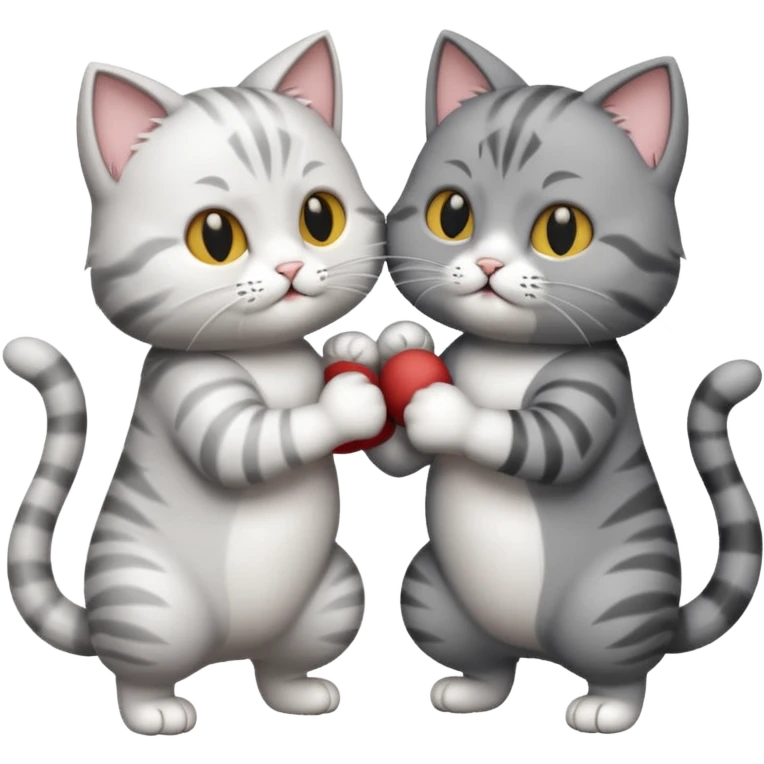 Two cats boxing emoji