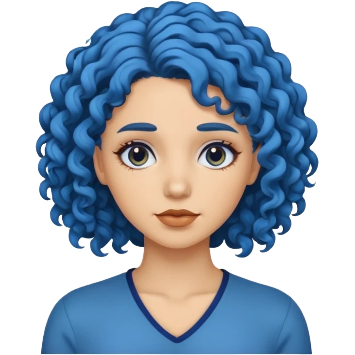 🧟‍♀️ faca uma mulher de cabelo cacheado azuis emoji