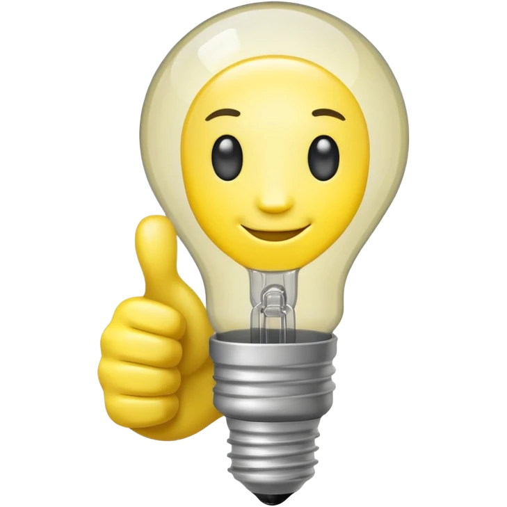 thumbs up and light bulb emoji