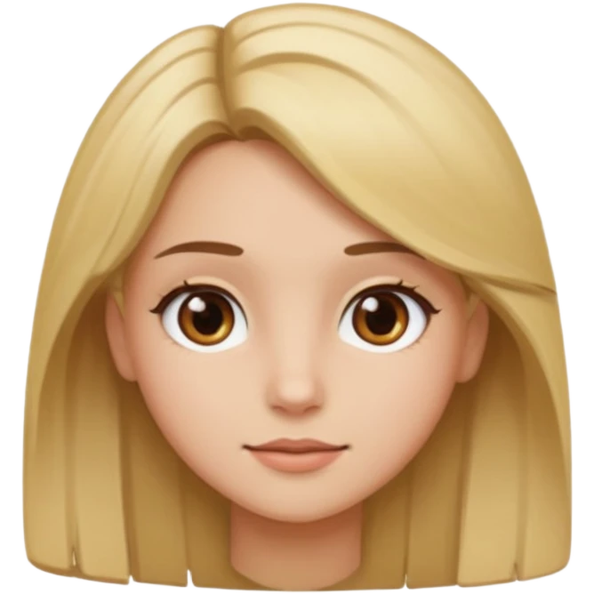 Blonde and brown hair girl with brown eyes  emoji