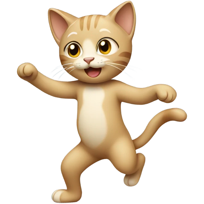 Beige cat dancing emoji