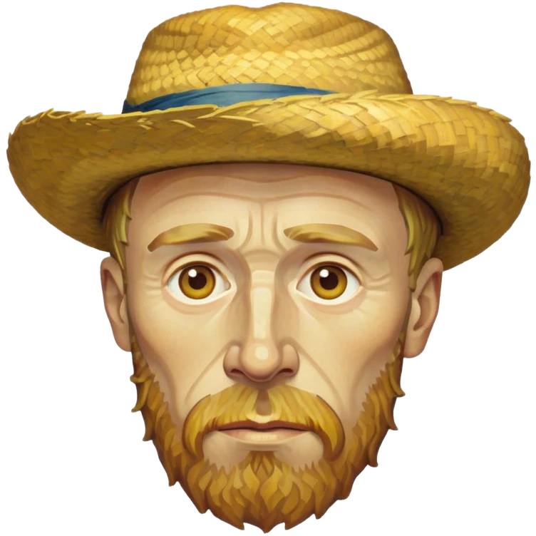 Cinematic Realistic Vincent van Gogh Portrait Emoji, depicted as the iconic artist with expressive brushstrokes and soulful eyes, rendered with rich textured detail and dynamic emotive lighting that captures his creative genius. emoji