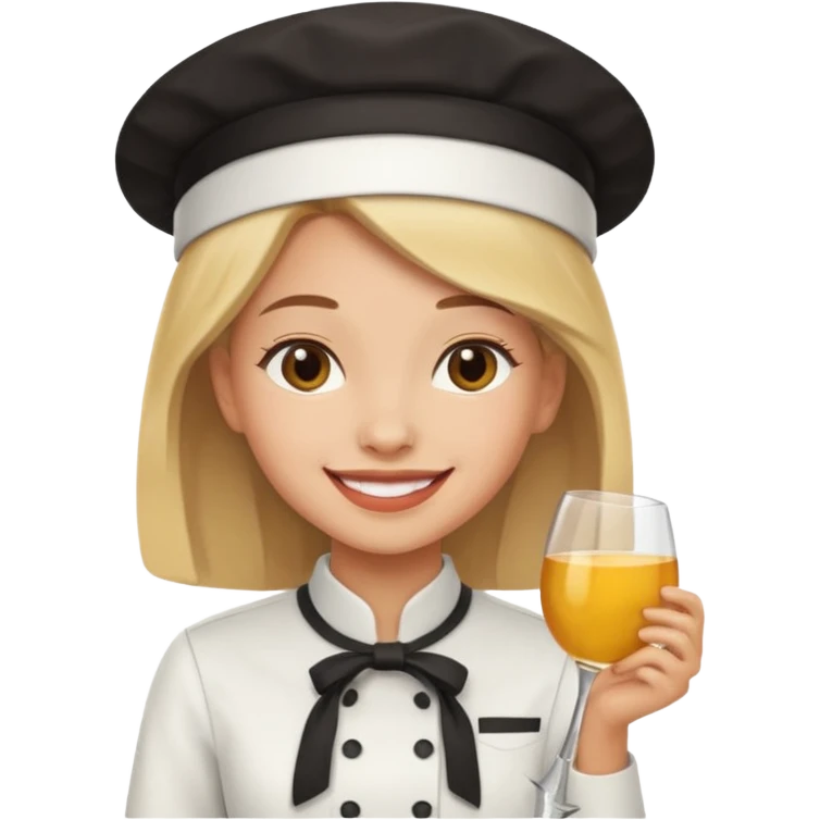smiling girl in restaurant attire emoji
