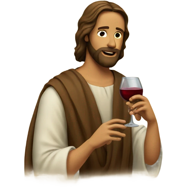 Jesus drinking wine emoji
