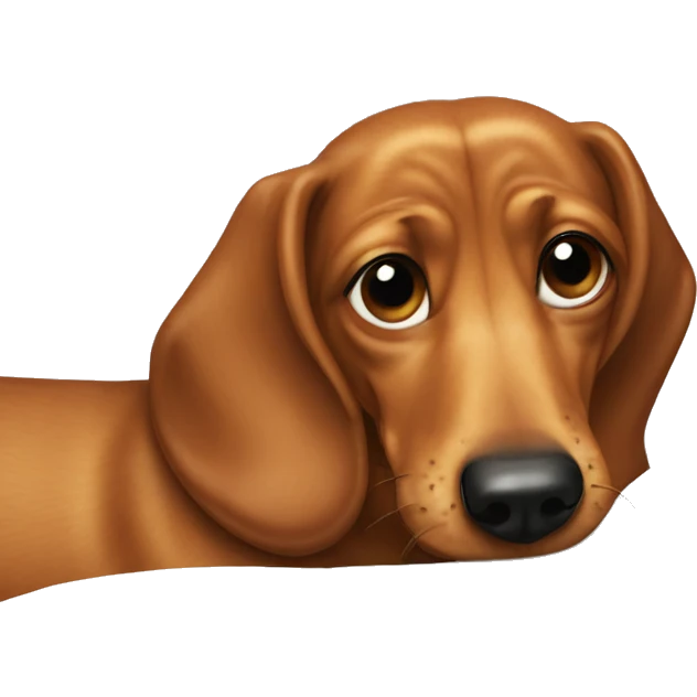Wiener dog sucking on a pillow emoji