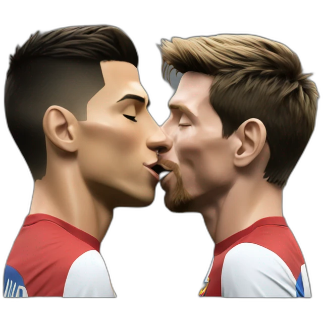 cristiano ronaldo and lionel messi kissing emoji