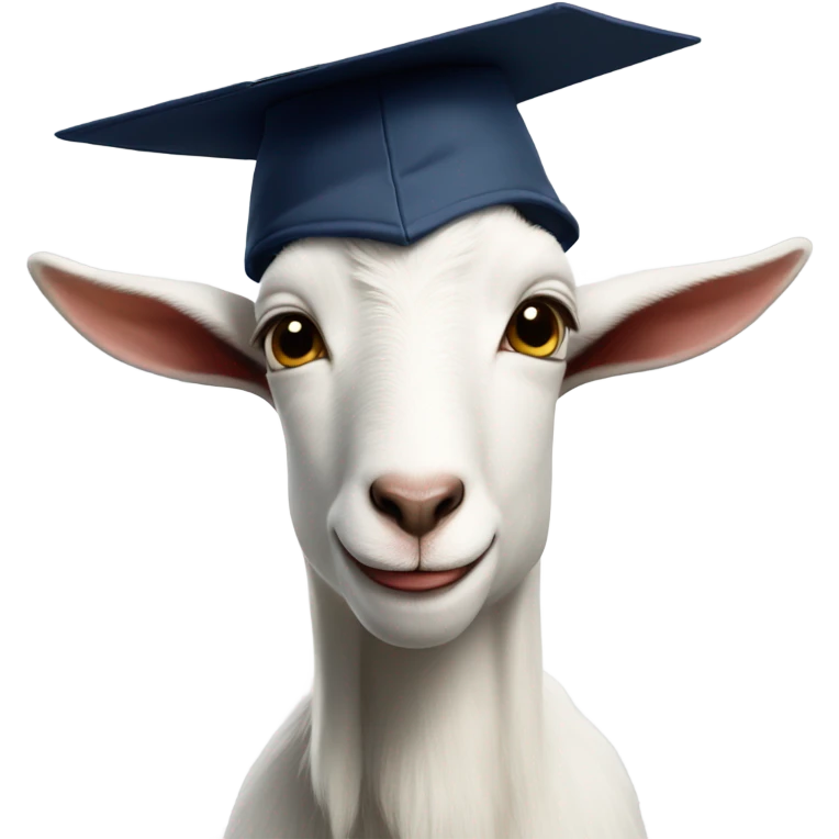 smirking goat wearing graduation hat emoji