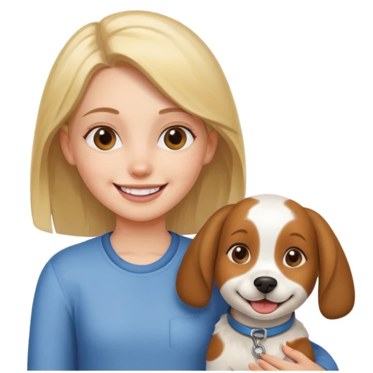 girl and her pet dog emoji