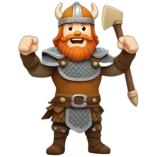 ginger viking cheering emoji