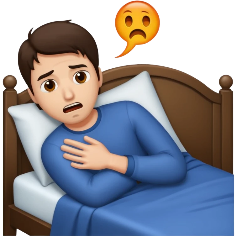 brunette man having nightmare emoji