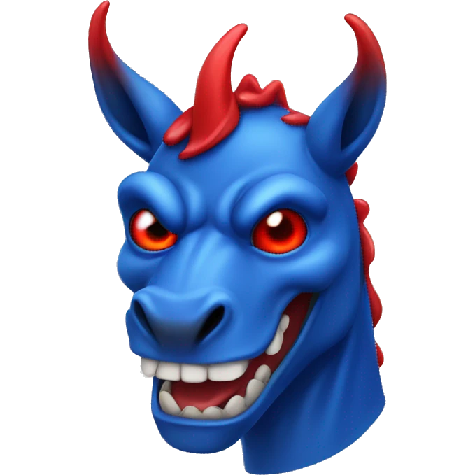 blue devil horse with blowing red eyes  emoji