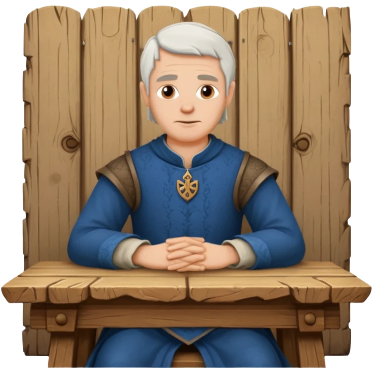 medieval white man seated by a table emoji