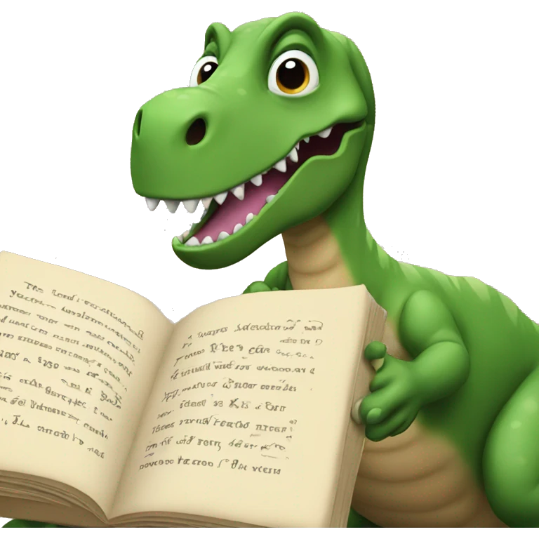 Dinosaur reading poetry  emoji