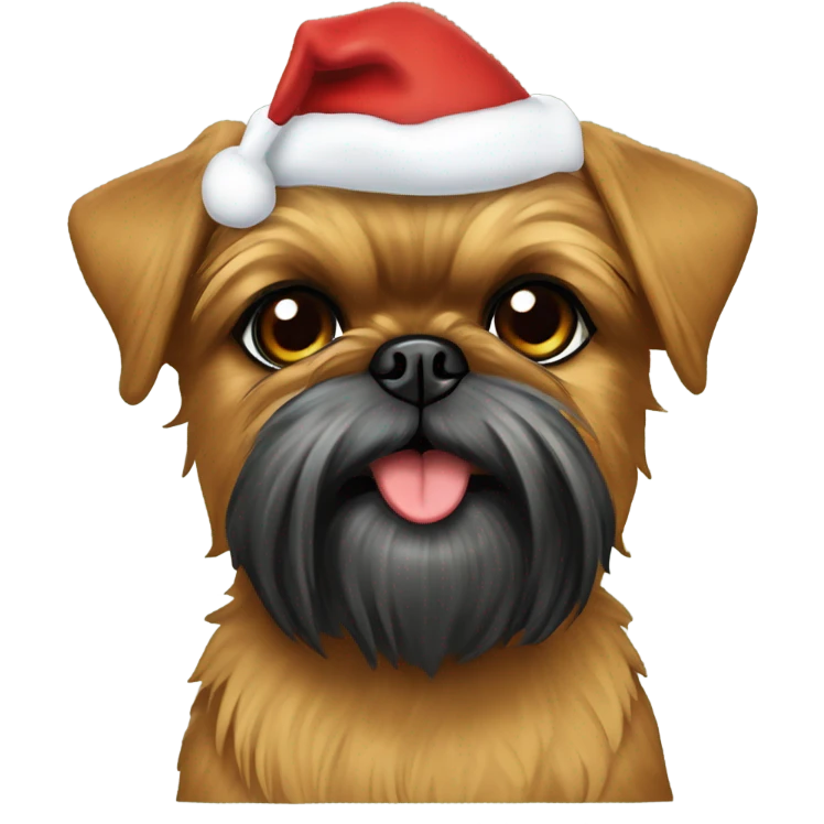 brussels Griffon Christmas hat  emoji