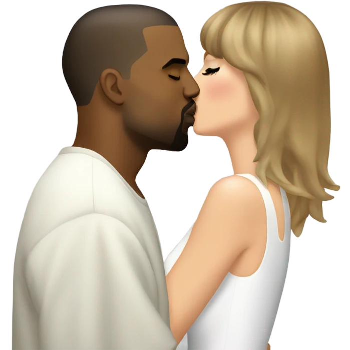 Kanye West kissing Taylor Swift emoji