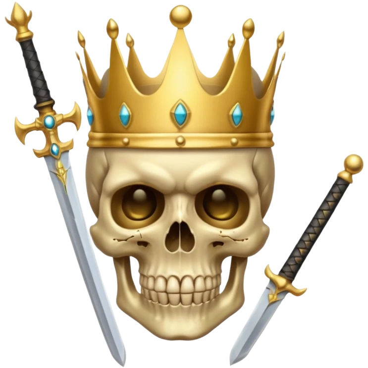 Golden skull with crown now make it with a worrior sowrd with a skull body whith a target on one of his eyes emoji