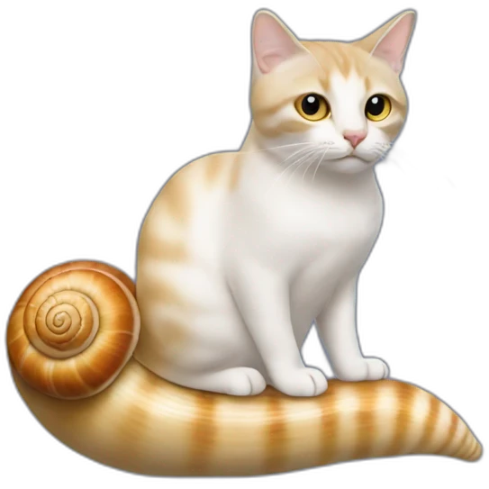 Un chat sur le dos d'un escargot emoji