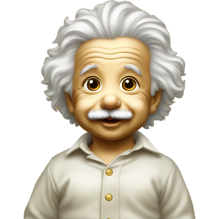 albert einstein happy baby face gold as monet emoji