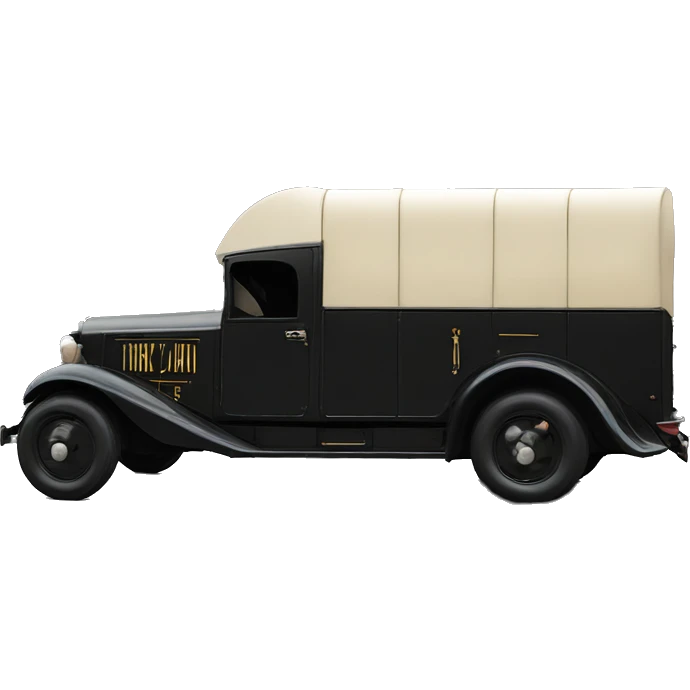 Art Deco Very long 1934 moving truck side view  emoji