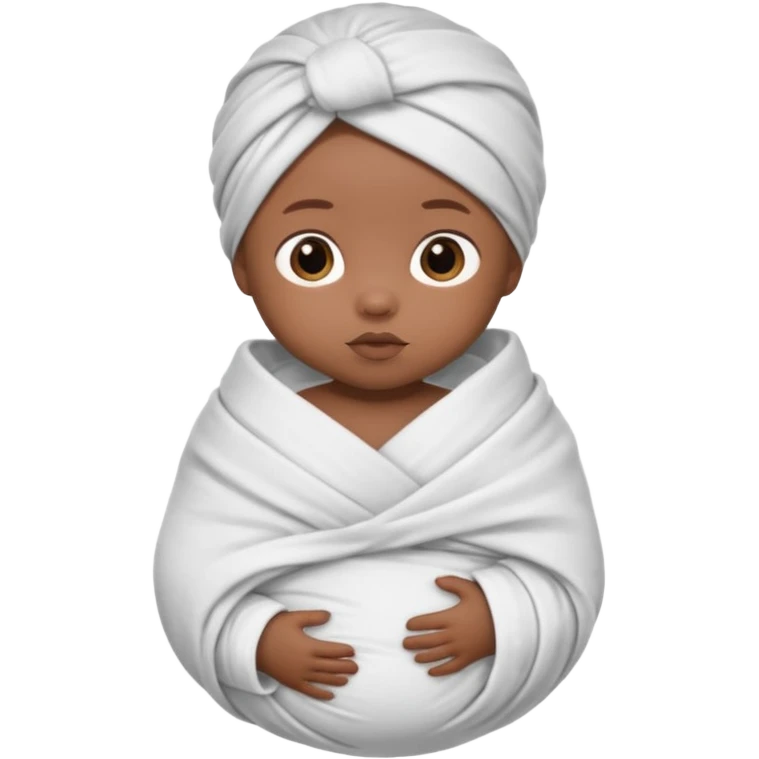 newborn black baby in a swaddle emoji