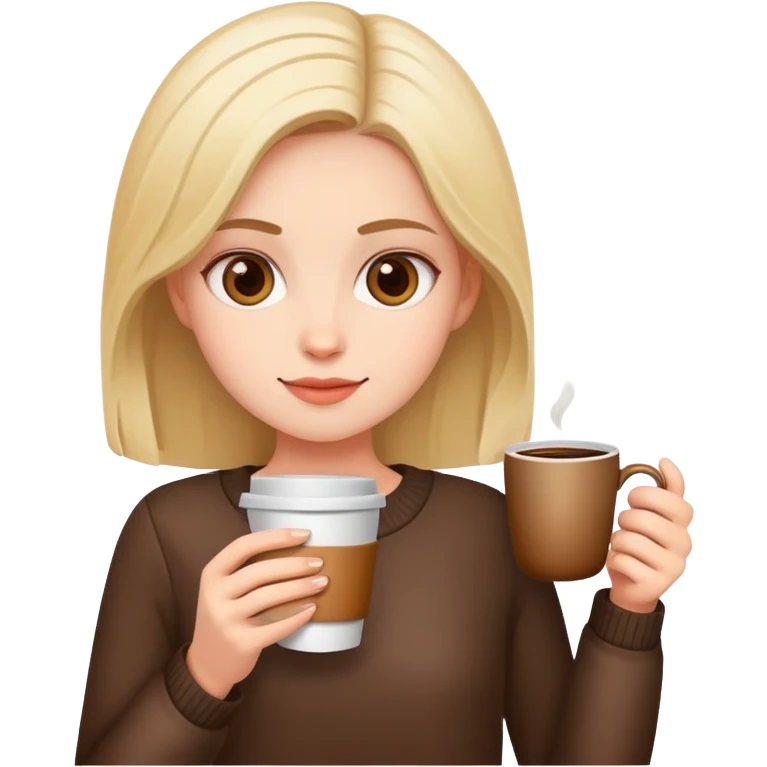 girl holding coffee emoji