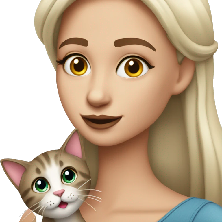 Katze mit makeup und sprechblase mit "Matze" emoji