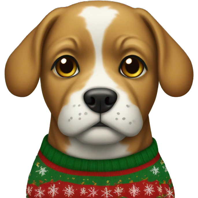 Dog in Christmas sweater  emoji