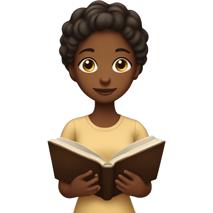 Brown skin girl reading bible emoji