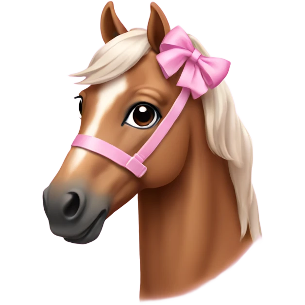 Horse with light pink bow  emoji