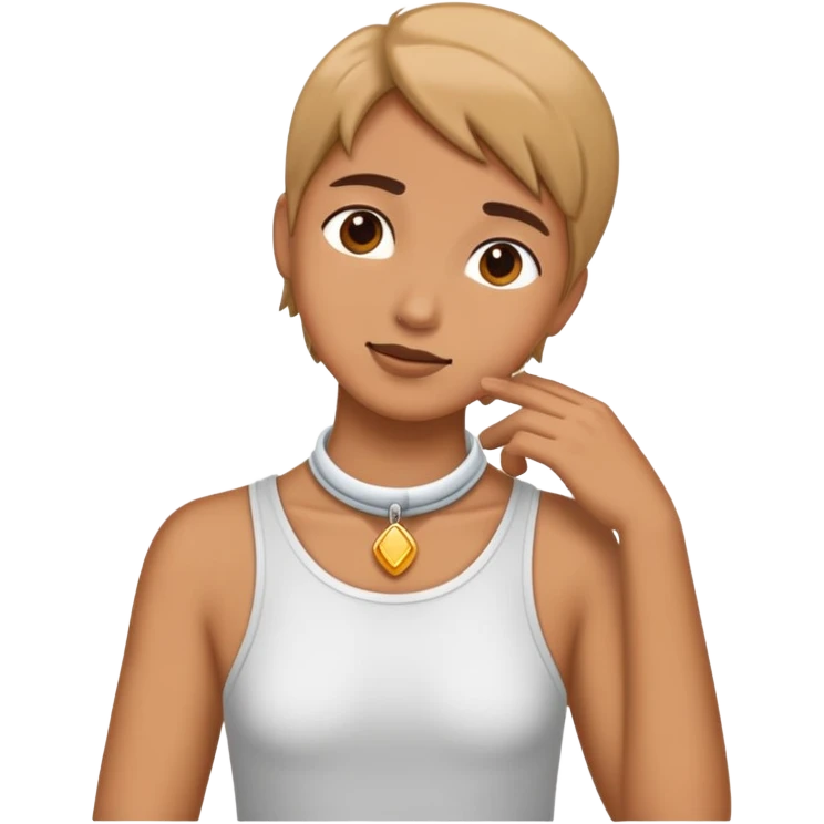 Hand around neck emoji