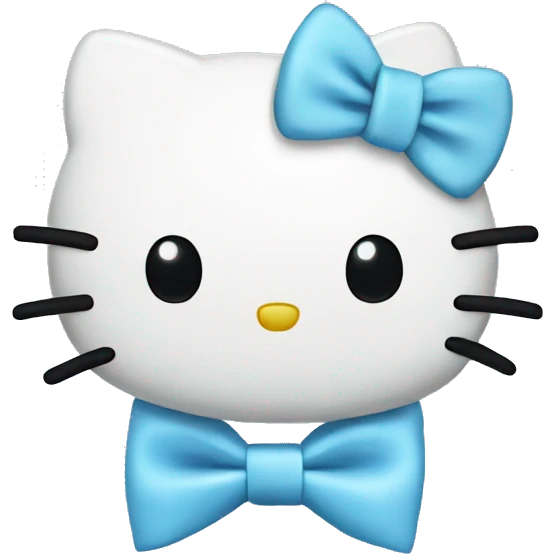 hello kitty on a sky blue bow tie emoji