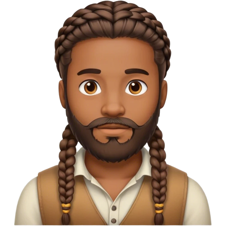Brown skin guy with beard and braids  emoji