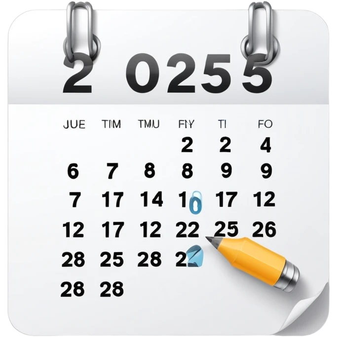 tear calendar with 2025 written on it emoji