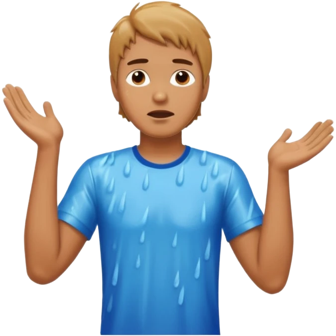 A man getting wet in the rain emoji