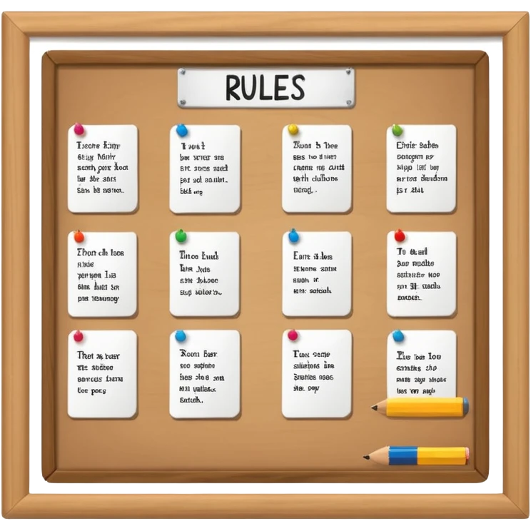 school rules on the noticeboard  emoji