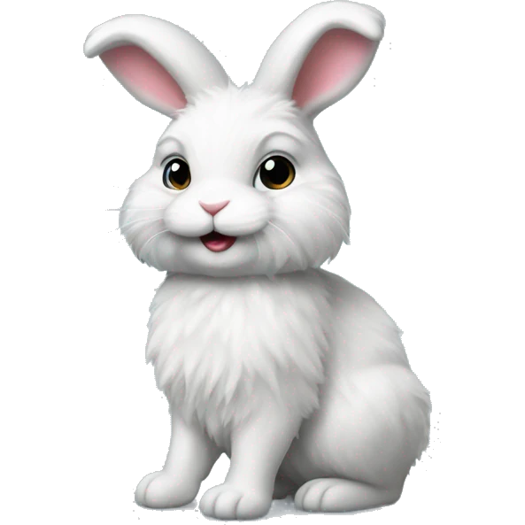 business fluffy realistic bunny emoji