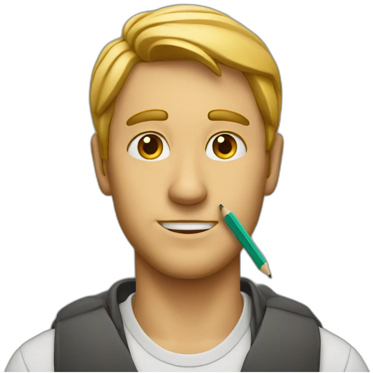 a man with a pencil behind his ear emoji