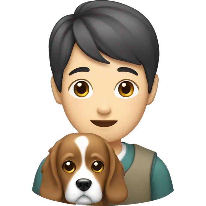 a korean with a dog emoji