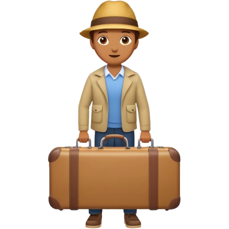 realistic tourist with a suitcase emoji