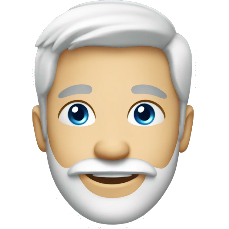 happy male portrait with beard with blue eyes emoji