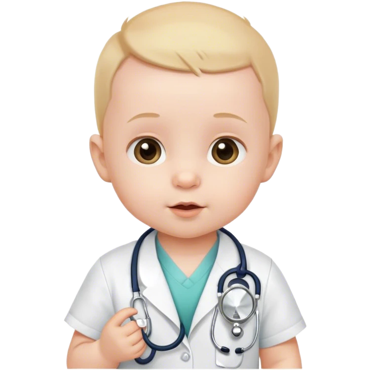 Young baby, 6 months, with a stethoscope emoji