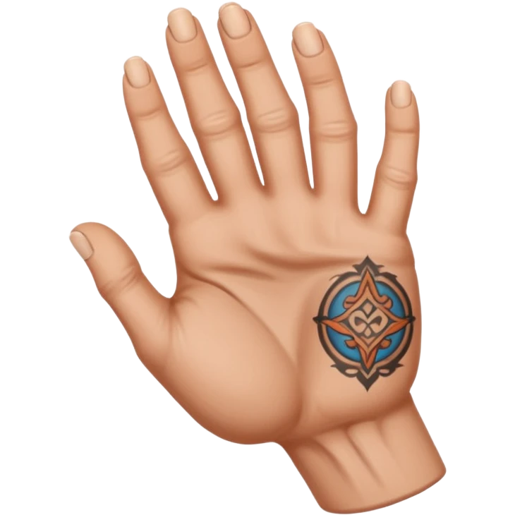 hand muscle that has a tattoo on it emoji