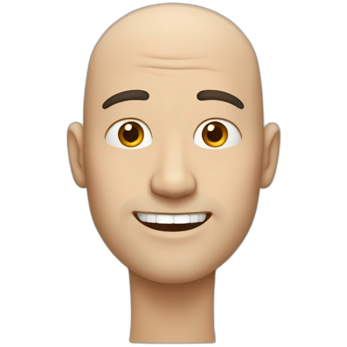 White guy with black teeth and no hair brows emoji
